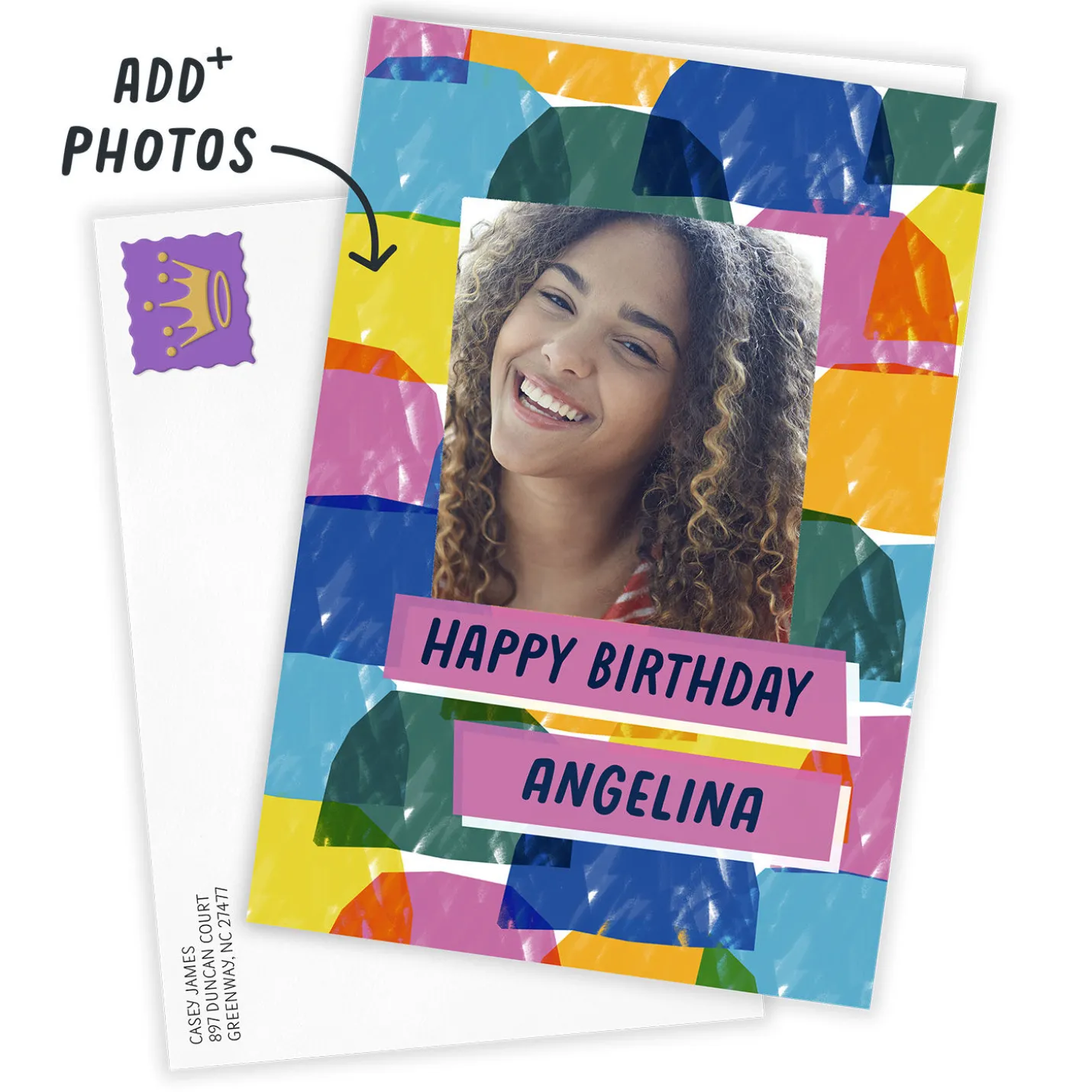 Colored Shapes Custom Birthday Card