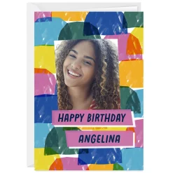 Colored Shapes Custom Birthday Card