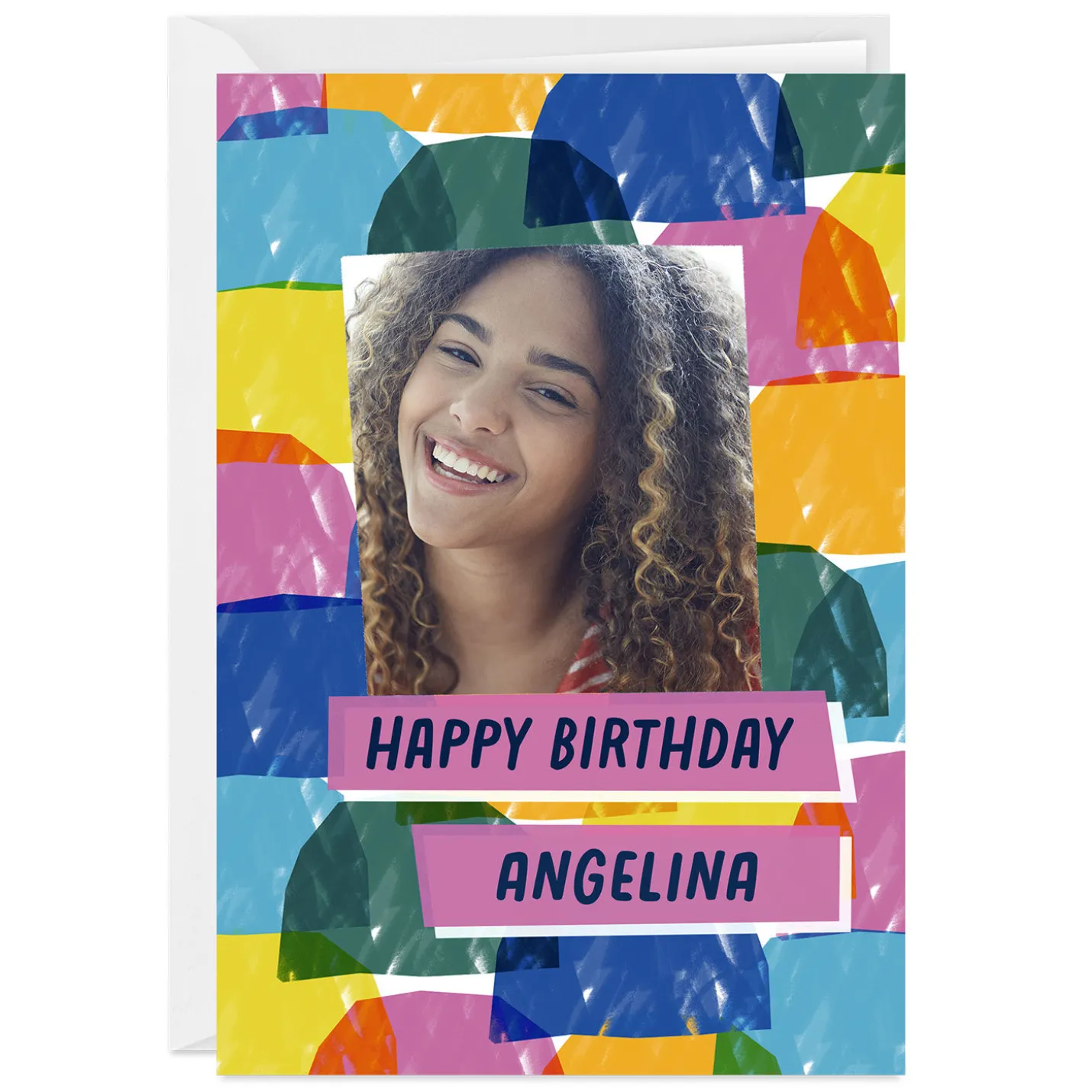 Colored Shapes Custom Birthday Card