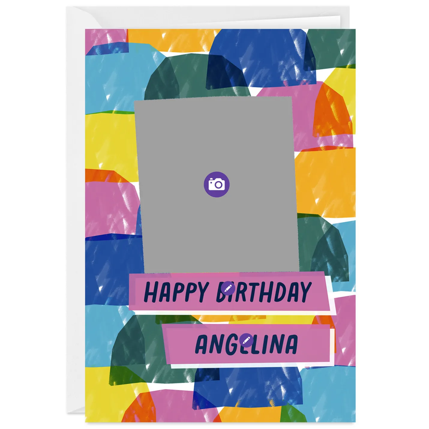 Colored Shapes Custom Birthday Card