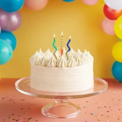 Colorful and Sparkly Squiggles Birthday Candles, Pack of 4