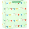13" Colorful Banners on Light Green Large Gift Bag