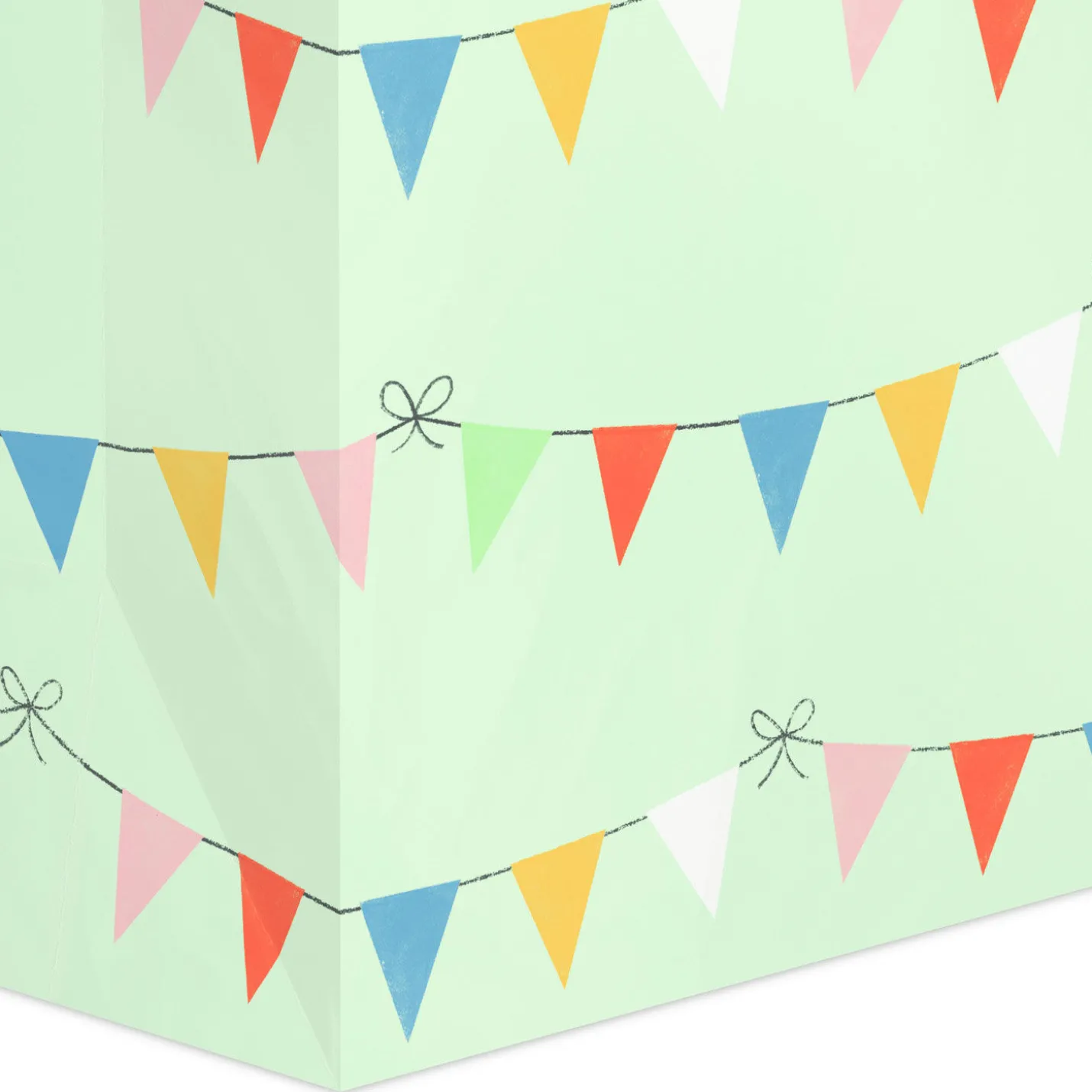 13" Colorful Banners on Light Green Large Gift Bag