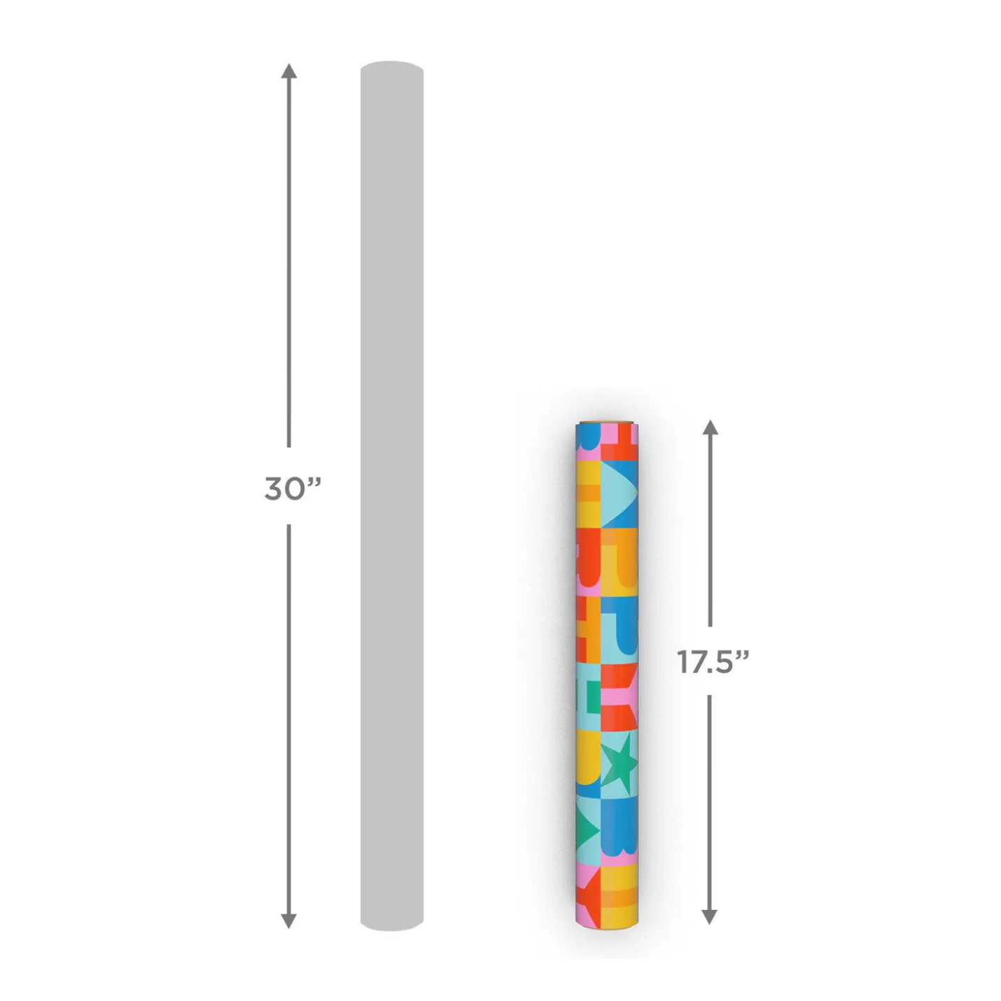 Colorful Block Lettering Birthday Wrapping Paper Mini Roll, 38.8 sq. ft.