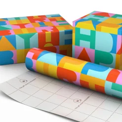 Colorful Block Lettering Birthday Wrapping Paper Mini Roll, 38.8 sq. ft.