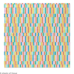 Colorful Broken Lines Tissue Paper, 6 Sheets