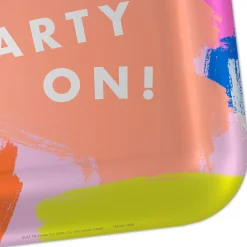 Colorful Brushstroke "Party On" Dinner Plates, Pack of 8