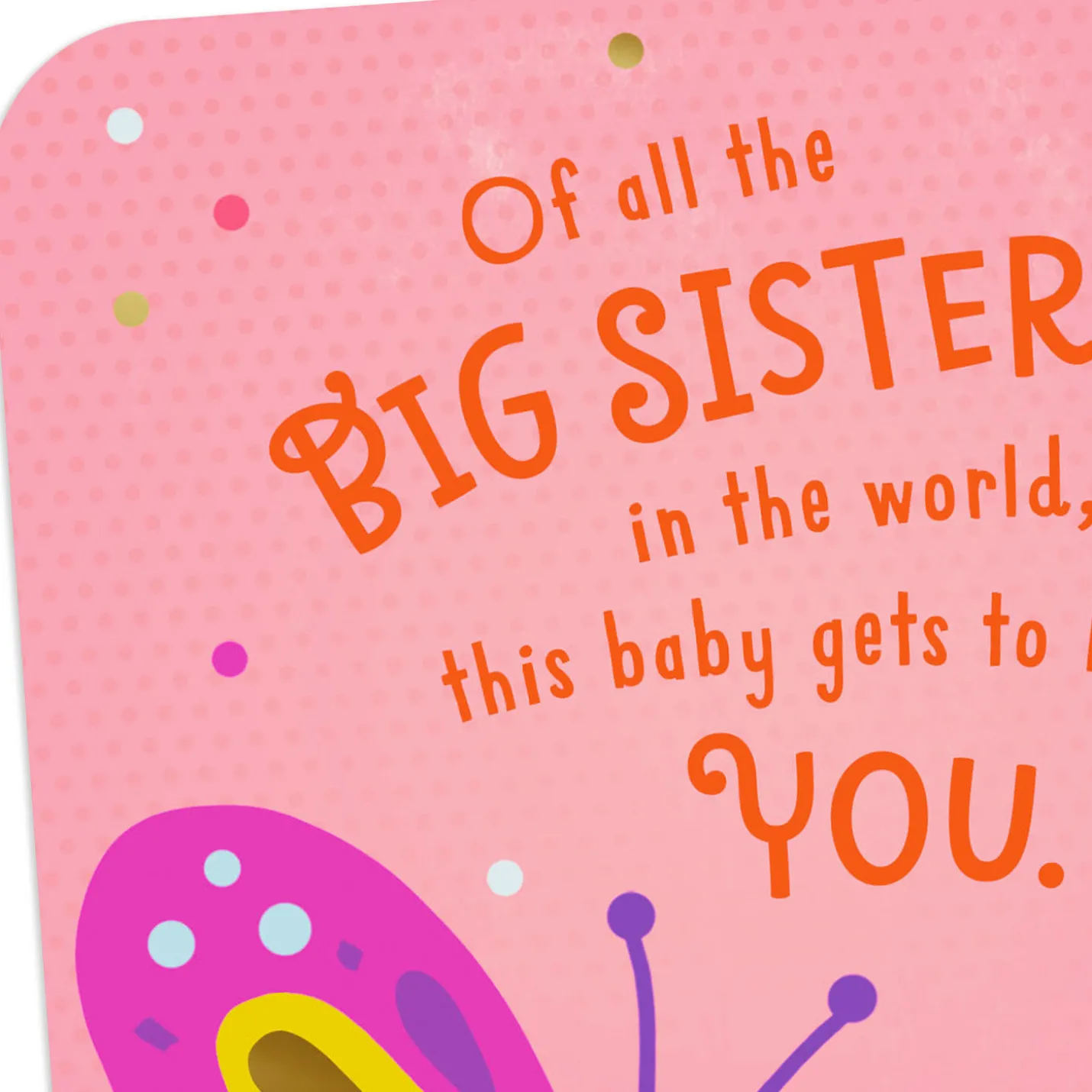 Colorful Butterflies New Baby Card for Big Sister