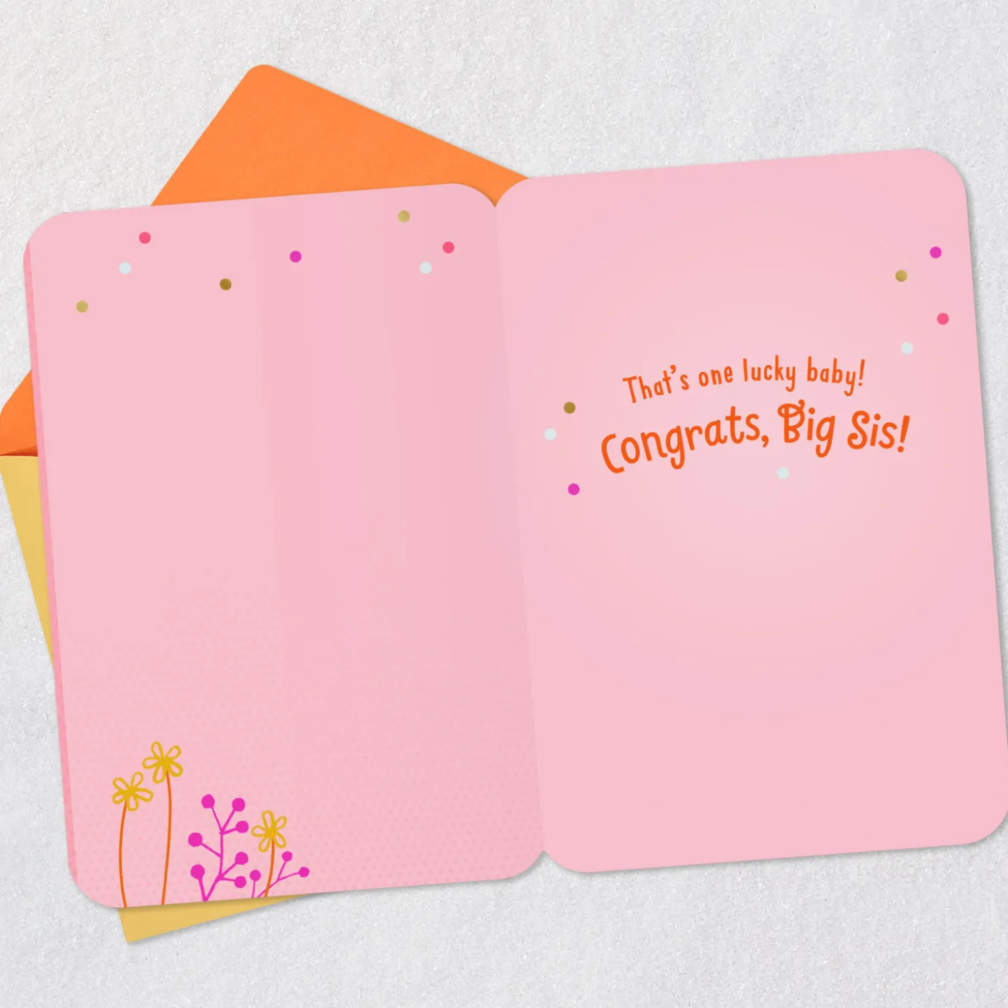 Colorful Butterflies New Baby Card for Big Sister