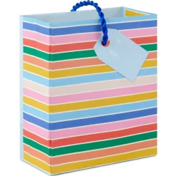 4.6" Colorful Cake Slice on Blue Gift Card Holder Mini Bag