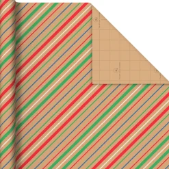 Colorful Christmas 4-Pack Kraft Wrapping Paper Assortment, 88 sq. ft.