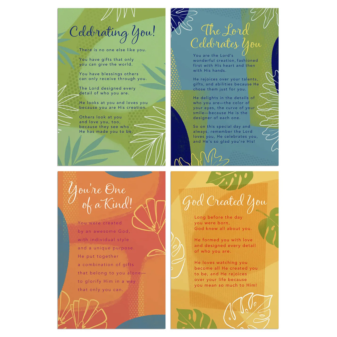Colorful Collage Assorted Religious Birthday Cards, Box of 12