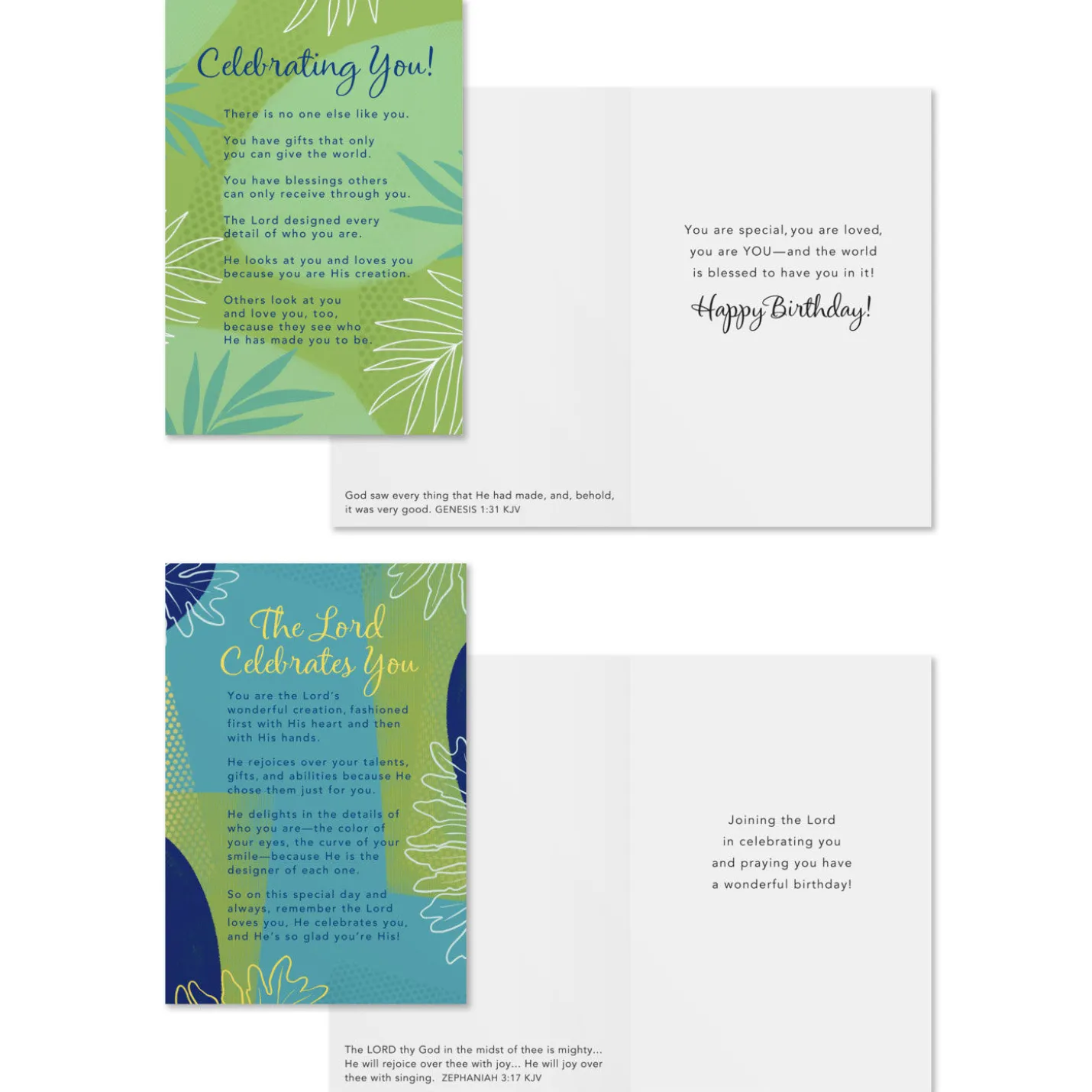 Colorful Collage Assorted Religious Birthday Cards, Box of 12
