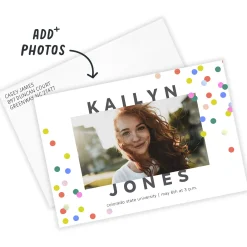 Colorful Confetti Dots Graduation Invitation