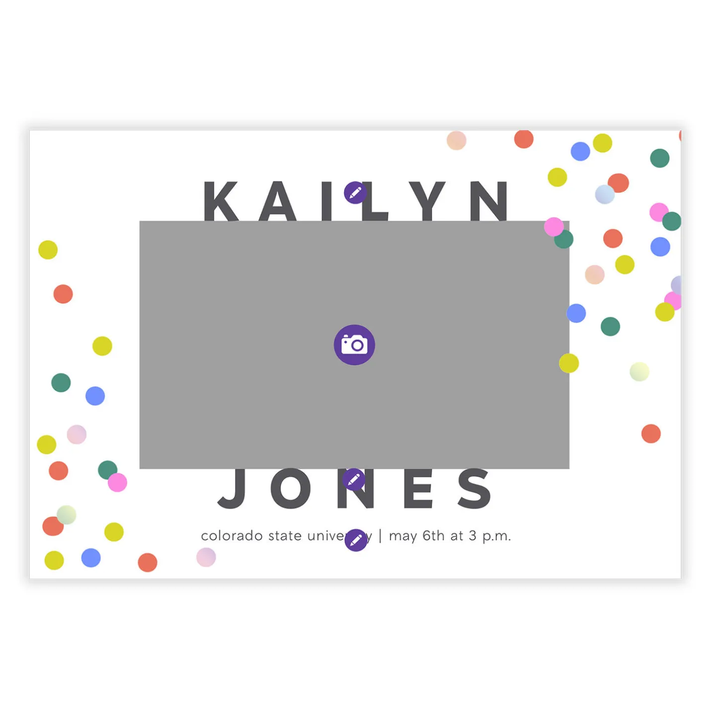 Colorful Confetti Dots Graduation Invitation