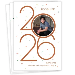 Colorful Confetti 2026 Flat Graduation Announcement