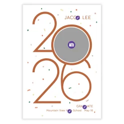 Colorful Confetti 2026 Flat Graduation Announcement