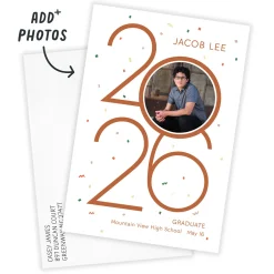 Colorful Confetti 2026 Flat Graduation Announcement