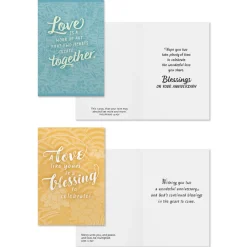 Colorful Designs Assorted Religious Anniversary Cards, Box of 12