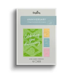 Colorful Designs Assorted Religious Anniversary Cards, Box of 12