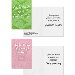 Colorful Designs Assorted Religious Anniversary Cards, Box of 12