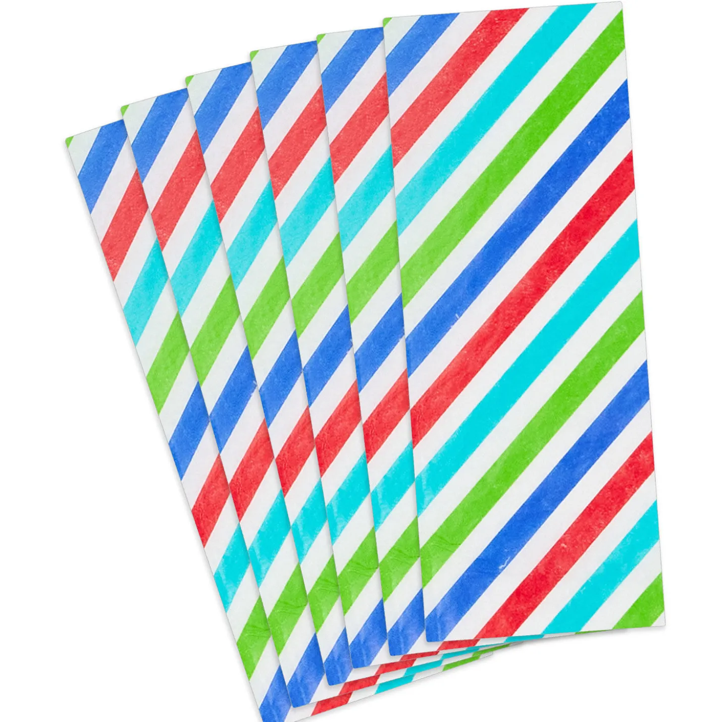 Colorful Diagonal Stripes Tissue Paper, 6 sheets
