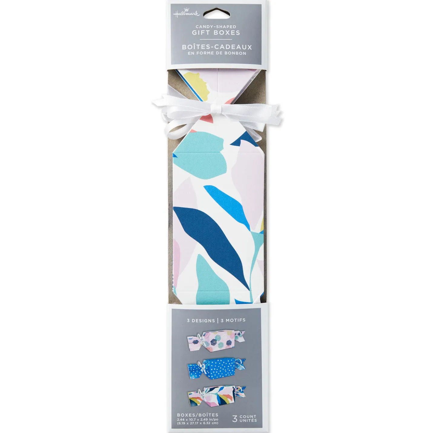 Colorful Dots and Flowers Candy-Shaped Party Favor Boxes, Set of 3