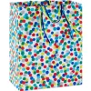 9.6" Colorful Dots on White Medium Gift Bag