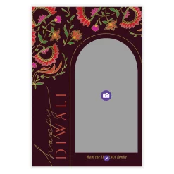 Colorful Florals Flat Diwali Photo Card