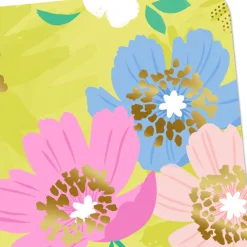 Colorful Flowers on Green Blank Card