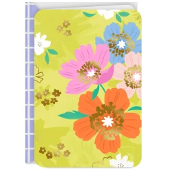 Colorful Flowers on Green Blank Card