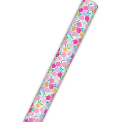 Colorful Flowers on White Tall Wrapping Paper Roll, 35 sq. ft.