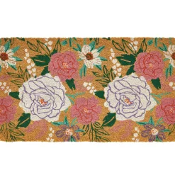 Colorful Flowers Outdoor Coir Doormat, 18x30