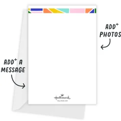 Colorful Geometric Border Flat Graduation Party Invitation