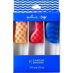 Colorful Geo Party Candles, Pack of 3