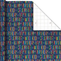 Colorful Happy Birthday Wishes Wrapping Paper, 20 sq. ft.