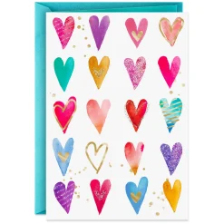 Colorful Hearts Blank Card