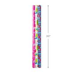 Colorful Kid Birthday 3-Pack Reversible Wrapping Paper, 120 sq. ft. total
