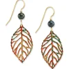 Colorful Leaf Metal Drop Earrings
