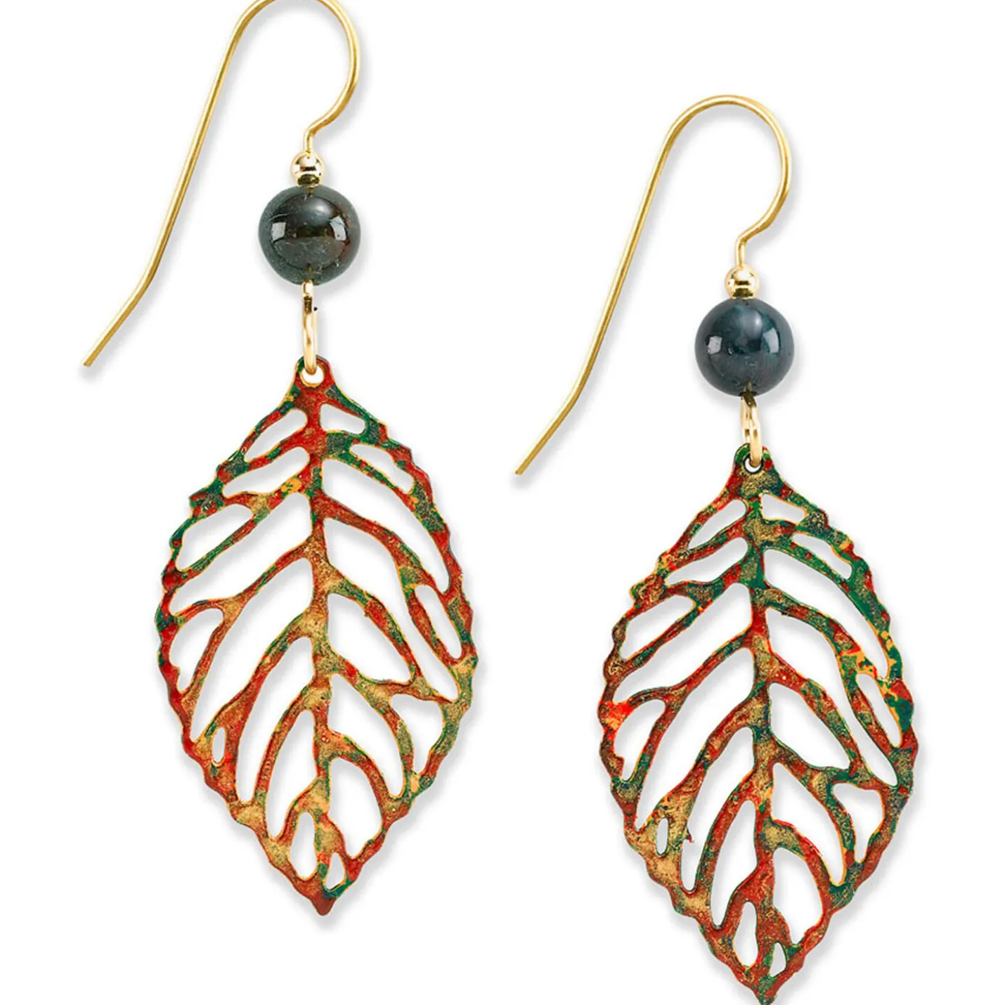 Colorful Leaf Metal Drop Earrings