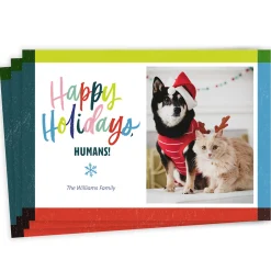 Colorful Lettering Flat Holiday Photo Card