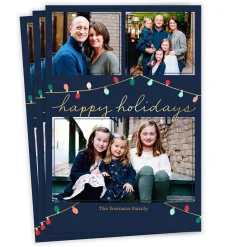 Colorful Lights Flat Holiday Photo Card