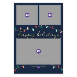 Colorful Lights Flat Holiday Photo Card