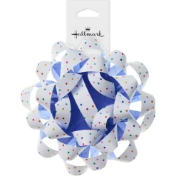 4.6" Colorful Mini Dots on White Gift Bow