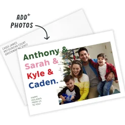Colorful Names List Flat Holiday Photo Card