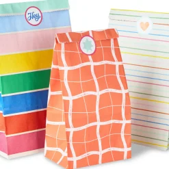 Colorful 6-Pack Assortment Paper Goodie Bags With Stickers