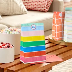 Colorful 6-Pack Assortment Paper Goodie Bags With Stickers