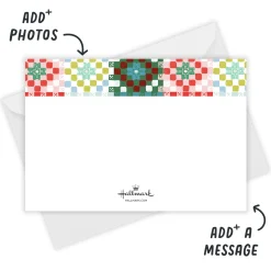 Colorful Patchwork Quilt Flat Holiday Photo Card