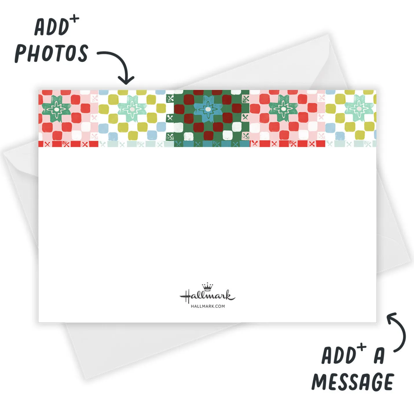 Colorful Patchwork Quilt Flat Holiday Photo Card