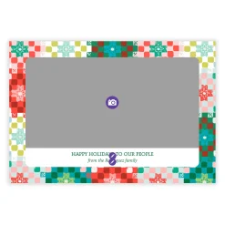Colorful Patchwork Quilt Flat Holiday Photo Card